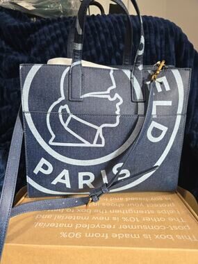 NWT-Karl Lagerfeld Paris Nouveau Exploded Logo Print Satchel